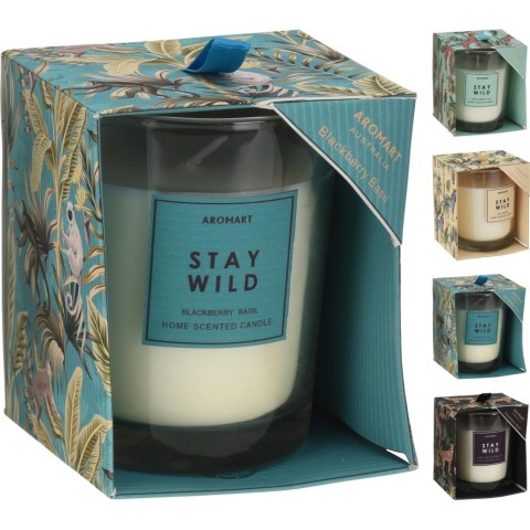 VASO VETRO CON CERA 8X9 4 COLORI